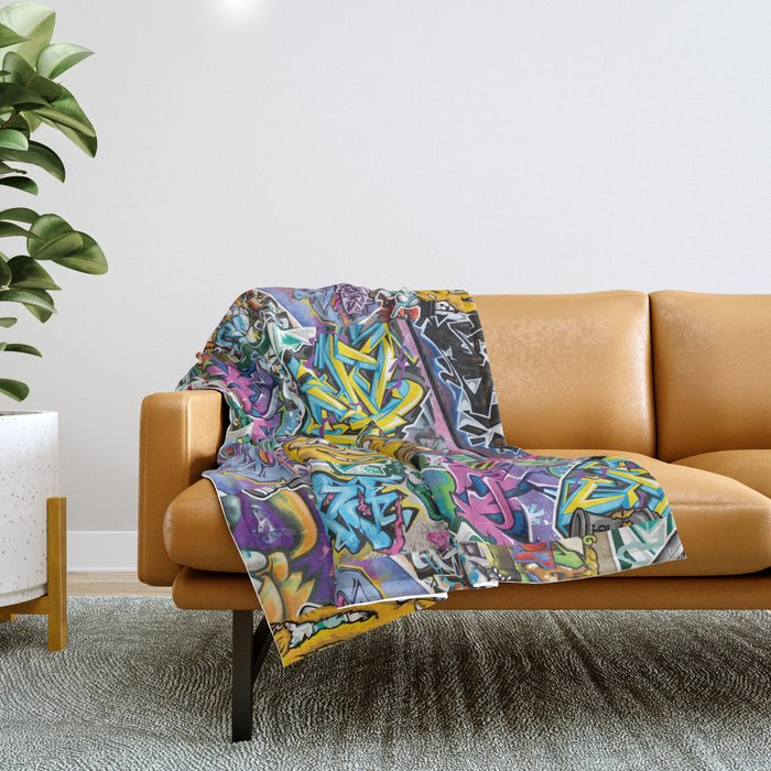 PAGER Collage Royal Stain Throw Blanket