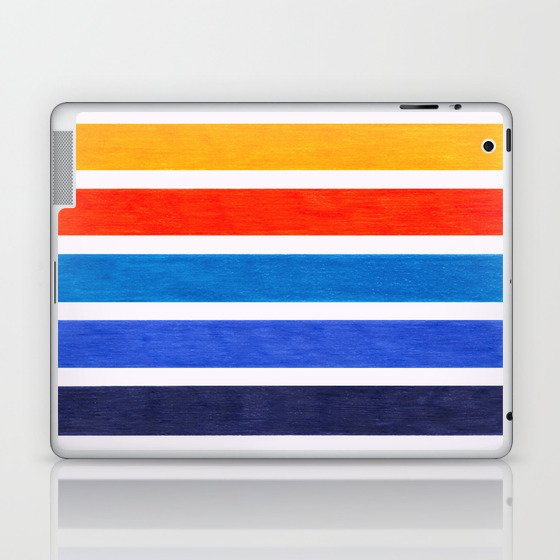 Blue & Orange Stripe Pattern Laptop & iPad Skin