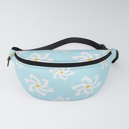 Flowers pattern on blue background Fanny Pack