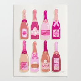 French Champagne Collection – Pink Poster