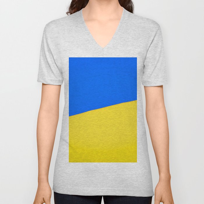 Flag of Ukraine V Neck T Shirt