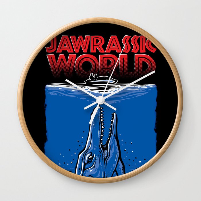 JAWrassic World - Jurassic World / Jaws Mashup Wall Clock