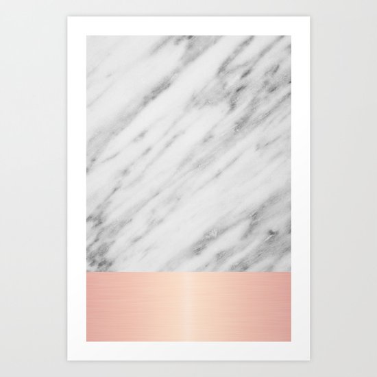 Real Italian Marble and Pink Art Print
