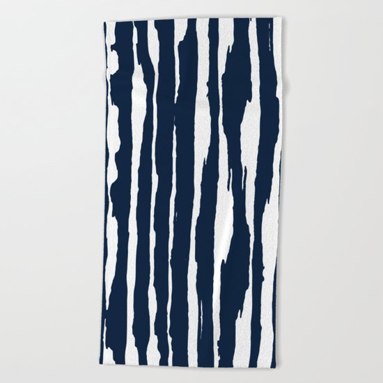 Blue- White- Stripe - Stripes - Marine - Maritime - Navy - Sea - Beach - Summer - Sailor 5 Beach Towel
