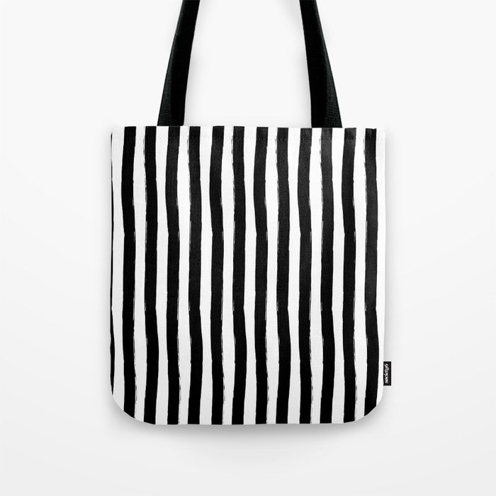 Black And White Cabana Stripes Palm Beach Preppy Tote Bag