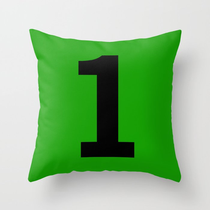 Number 1 (Black & Green) Throw Pillow