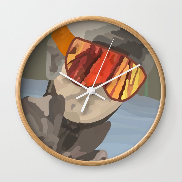 The Skier Wall Clock