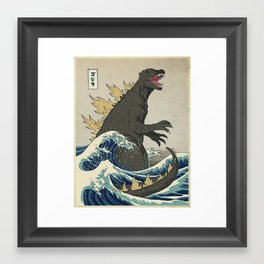 The Great Godzilla off Kanagawa Framed Art Print