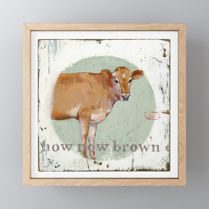 jersey cow Framed Mini Art Print