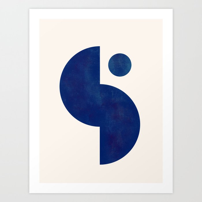 Modern Minimal Abstract Blue #6 Art Print