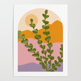 Summer Evening Mountains Poster