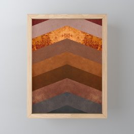 Brown leather chevron pattern Framed Mini Art Print