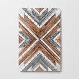 Urban Tribal Pattern No.4 - Wood Metal Print | Aztec, Vintage, Nature, Contemporary, Abstract, Ratko, Zoltan, Pattern, Painting, Minimalist 