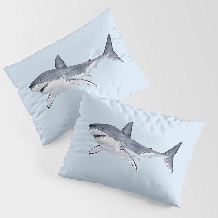 GREAT WHITE SHARK (light blue) Pillow Sham