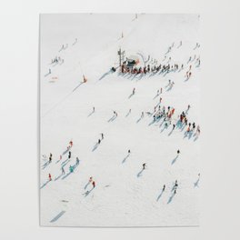 Aerial shot of ski resort Poster