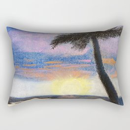 Hawaii Palm Tree at Sunset Rectangular Pillow