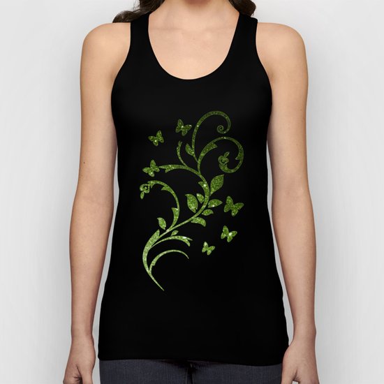 Beautiful Greenery Pantone glitter sparkles Unisex Tank Top