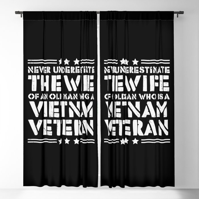 Never Underestimate Vietnam Veteran Wife Blackout Curtain