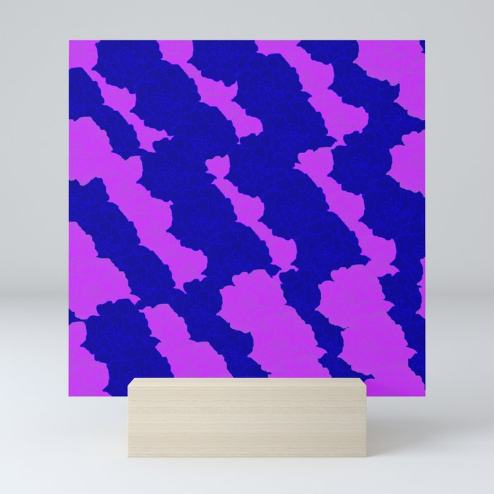 Lavender & Blue Flower Collage Mini Art Print
