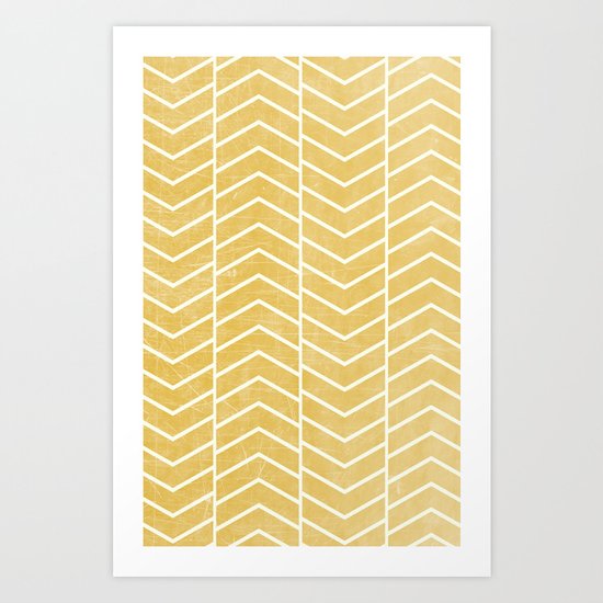 Yellow Chevron Art Print