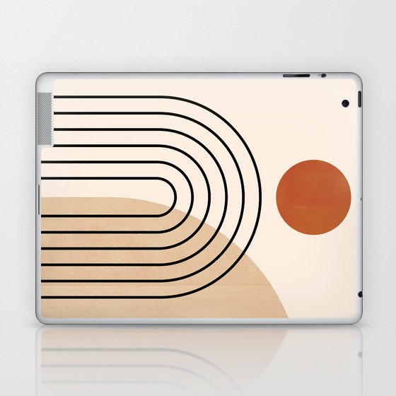 Abstraction_NEW_SUN_DAWN_MOUNTAINS_LINE_POP_ART_008B Laptop & iPad Skin