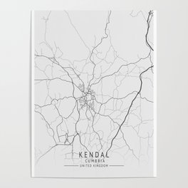 Kendal Cumbria city map Poster