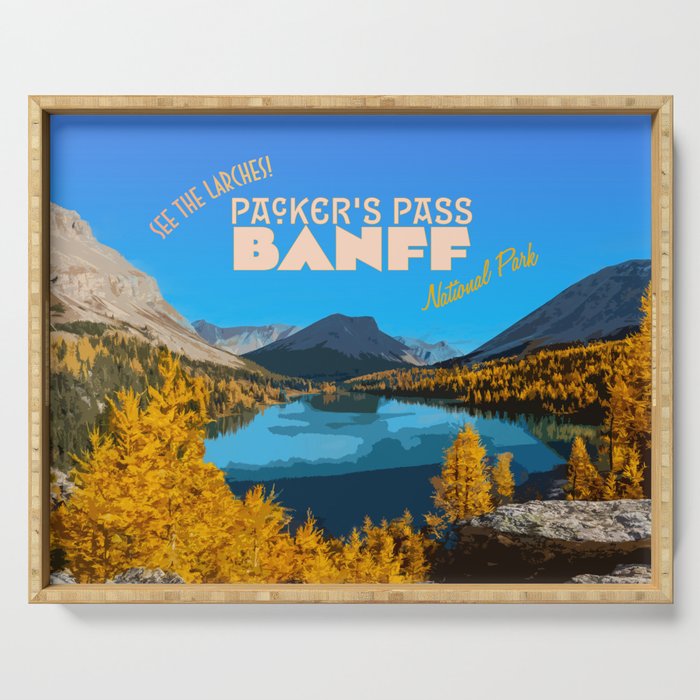 Larches in Banff Poster Serving Tray