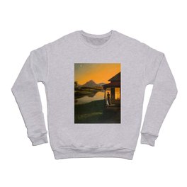 Summer Dreams; the peace and dreams of a Mother and Daughter alpine landscape painting by Edwin Romanzo Elmer Crewneck Sweatshirt