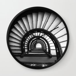 The Rookery Staircase Black and White Wall Clock