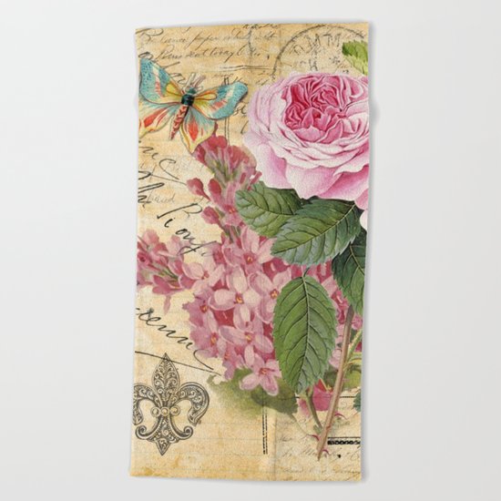 Vintage Flower #23 Beach Towel