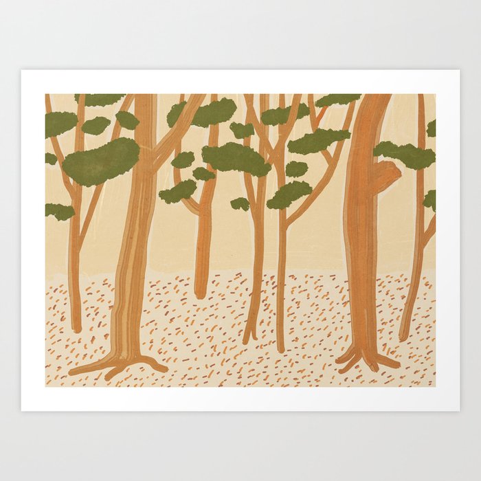 Brown forest a landscape painting Art Print