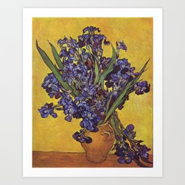 Vincent Willem Van Gogh Vase of Blue Irises 1890 Art Print