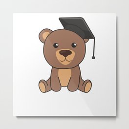 Kids Kindergarten Nailed It Bear Graduation Metal Print