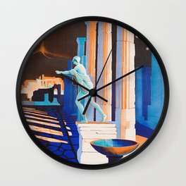 Pompei at Night - Vintage German Travel Ad Wall Clock