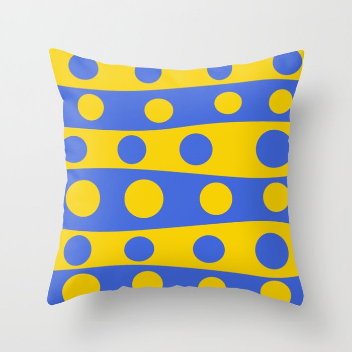 Decorative Royal Blue and Gold Outdoor Throw Pillow