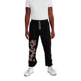 Chinoiserie Cherry Blossom Floral Rose Pink & White Sweatpants