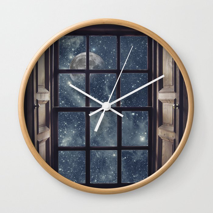 Space view Window-Moon shine Wall Clock