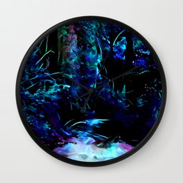 Blacklight Dreams of the Forest Wall Clock