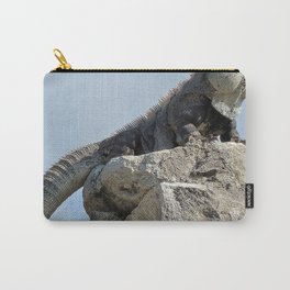 Mexico Photography - Majestic Iguana Standing On Rocks Carry-All Pouch