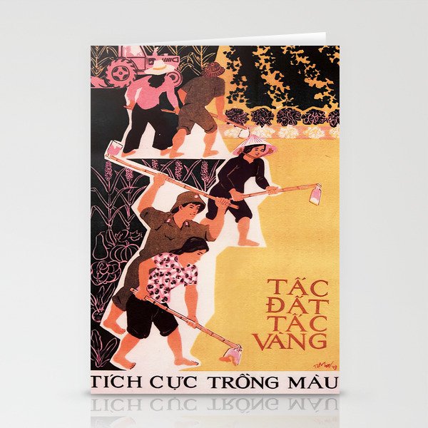 Vietnamese Poster: Land is Gold Stationery Cards