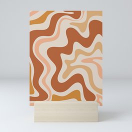 Liquid Swirl Abstract in Earth Tones Mini Art Print
