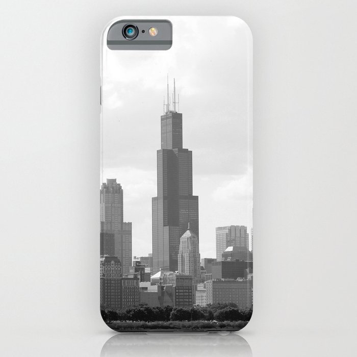 Chicago Skyline Black and White iPhone Case