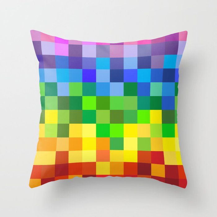 Color Grid Throw Pillow