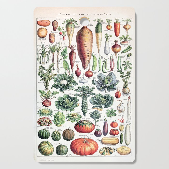 Adolphe Millot - Légumes pour tous - French vintage poster Cutting Board