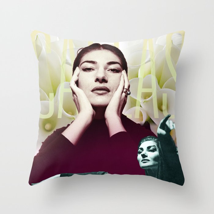 Maia Callas Collage Portrait I Throw Pillow