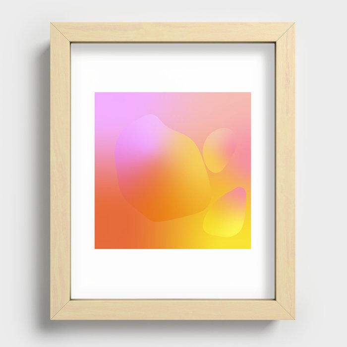 Color Gradient - Colorful Bright Abstract Art Design Pattern in Pink Red and Yellow Recessed Framed Print