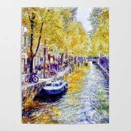 Amsterdam Canal Poster