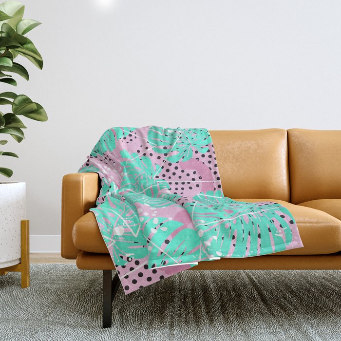 Monstera throw blanket store