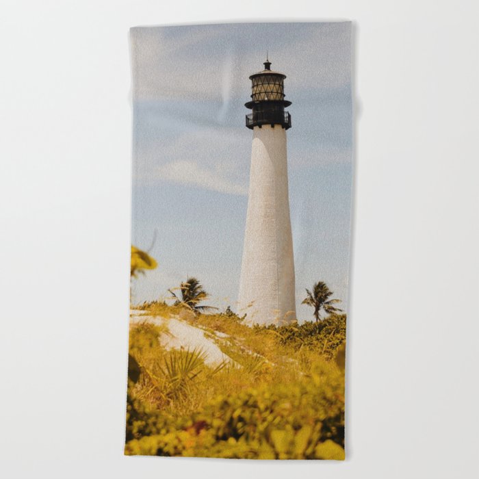 Key Biscayne Lighthouse III Beach Towel