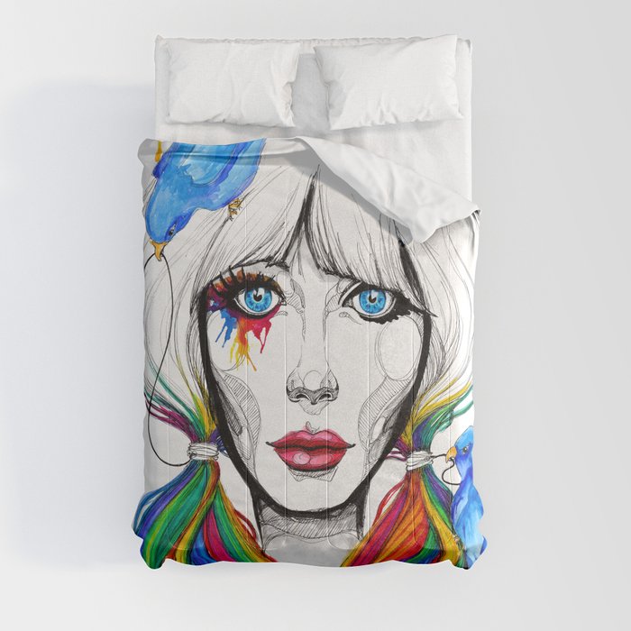 Zooey - Twisted Celebrity Watercolor Comforter